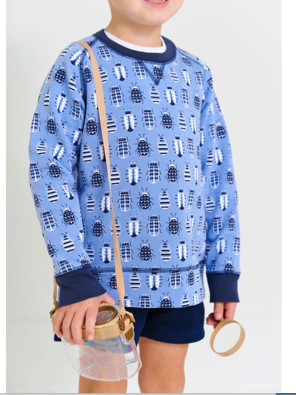 The Beaufort Bonnet Company Cassidy Comfy Crewneck Bug Print Long Sleeve Tee